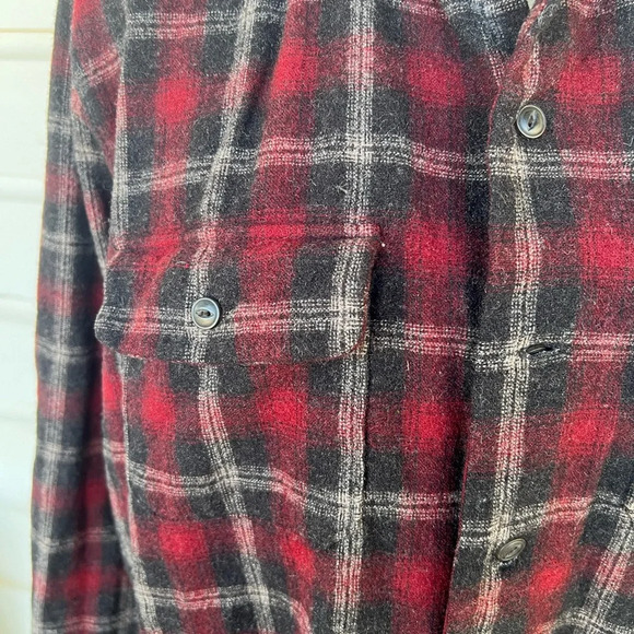 Woolrich Men’s 100% Wool Plaid Heavyweight Warm Flannel Size Large - Picture 3 of 7